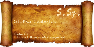 Slifka Szabolcs névjegykártya