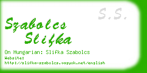 szabolcs slifka business card
